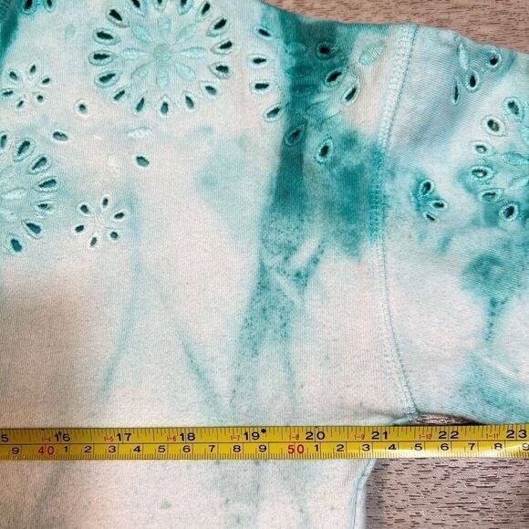 Boden Arabella Eyelet Ombré Tie-dyed Crewneck Pullover Sweatshirt, Women’s Small - Picture 5 of 13